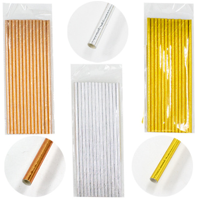 Трубочки для напитков бумажные 20см 25шт