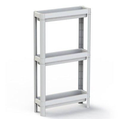 Этажерка 3-х секц. узкая Kleo 398х127х700мм (белый) (то)