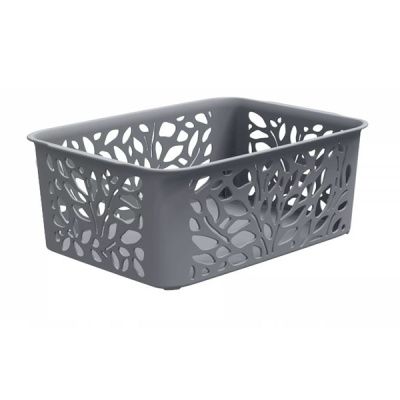 Корзина Leaves 4л 258х186х100мм (серый)(то)