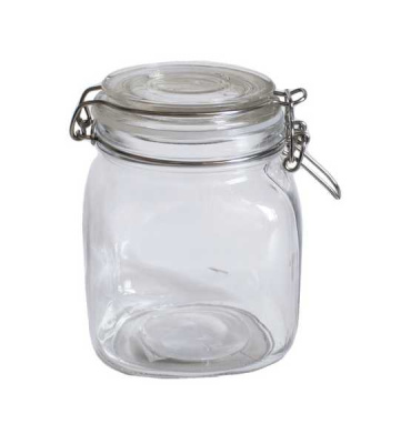 Банка стеклянная с крышкой с защелкой Ф-10см H-15см