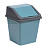 Ведро для мусора с подвижной крышкой 10л квадратное (бирюзово-синий/серый)