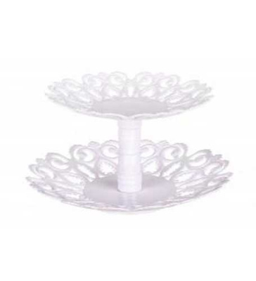 Фруктовница "Мелодия" 2-х ярусная (средняя)(белый)(то)