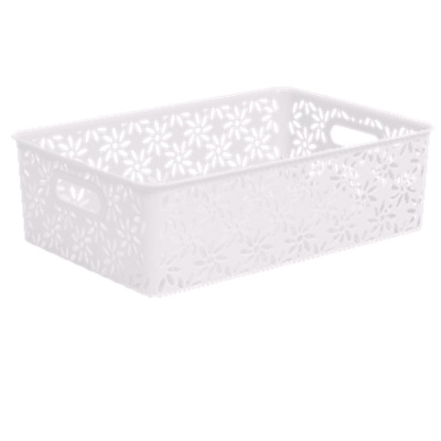 Корзинка "Ромашки" 7,5л  350х245х105мм (белый) (то)