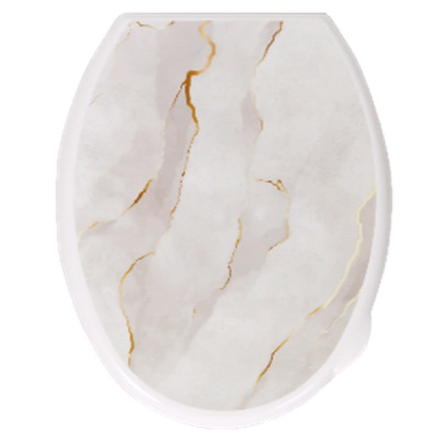 Сидение для унитаза пластиковое с декором "Белый Мрамор"