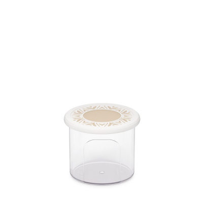Емкость для сыпучих продуктов "Эстетика" круглая 0,8л (бело-бежевый)(то)