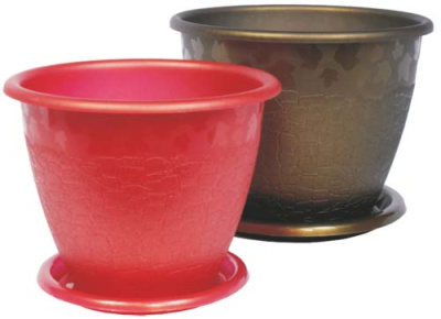 Горшок цв. "Розалия" 1,2л. с поддоном (белый)(то)