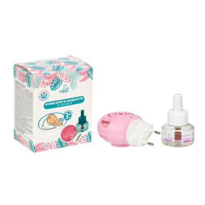 HELP Комплект ДЕТСКИЙ от КОМАРОВ: фумигатор + жидкость 30 ночей 