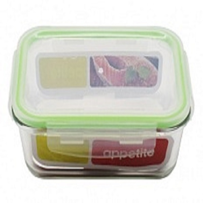 Контейнер стекл прям 640мл зел ТМ Appetite