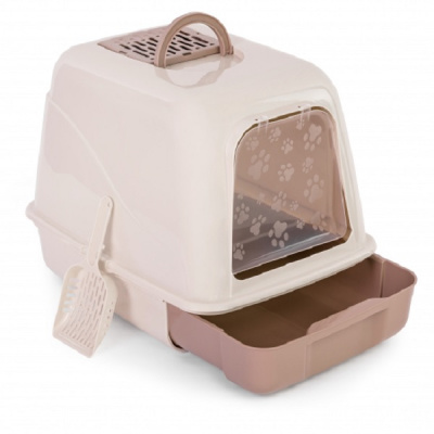 Туалет ALTA для кошек закрытый (с выдвижным лотком) (бежевый)(то)