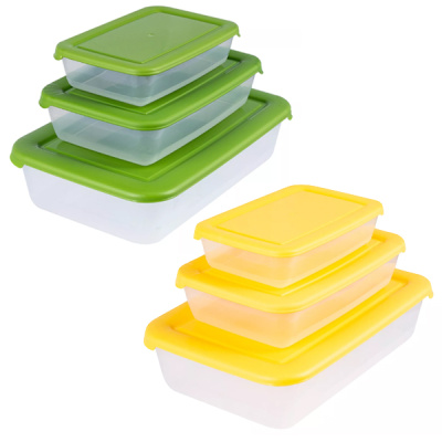 Комплект контейнеров для СВЧ (3шт) 0,45+0,9+1,9л прямоугольный (то)