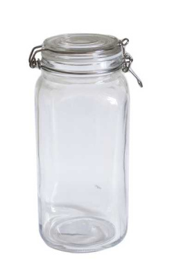 Банка стеклянная с крышкой с защелкой Ф-10см H-25см
