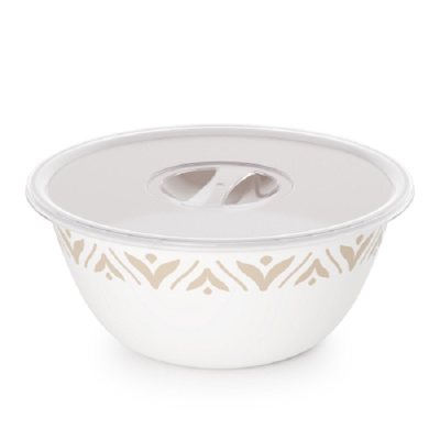 Чаша "Эстетика" 3,5л с крышкой (бело-бежевый) (то)
