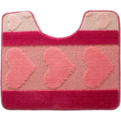 Коврик HURREM из пропилен. 50*60см  розовый с вырезом