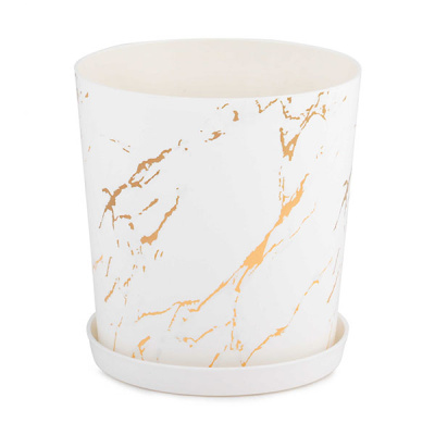 Горшок цв. "Мрамор" 1,8л. с поддоном (то)