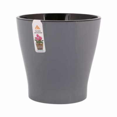 Горшок цв. для орхидеи 3,6л "Лея" двойной (серый)(то)