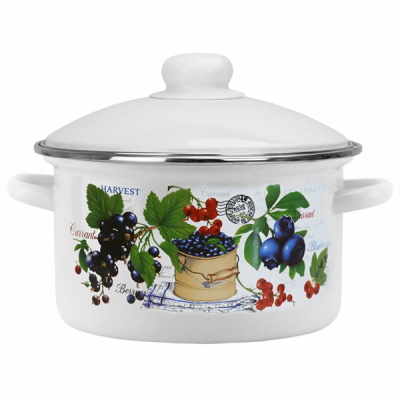 Кастрюля эмал цил Ягодный сезон 3,0л мет/об