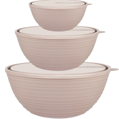 Набор салатников Cardamom (1,2+2,3+4,1 л) с крышками латте (то)