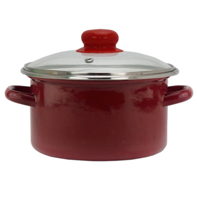 Кастрюля эмал цил бордо 4,0л стекл/кр мет/об