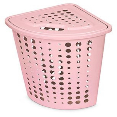 Корзина для белья "Молетта" угловая 45л с крышкой (то)