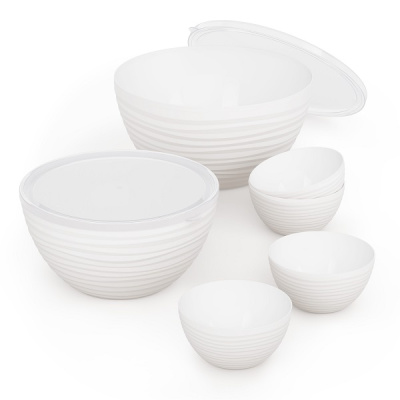 Набор чаш "Оазис" 0,35лх4шт, 2,5л, и 4л (белый) (то)