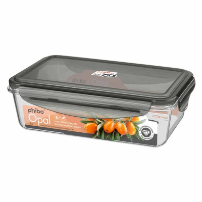 Контейнер для продуктов герметичный "OPAL" прямоуг. 1л (черный) (то)