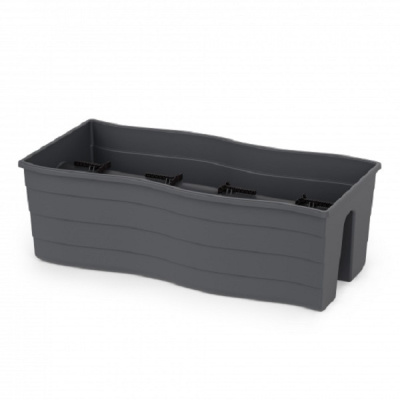 Кашпо на перила 585х280х200мм 20л (графитовый)(то)