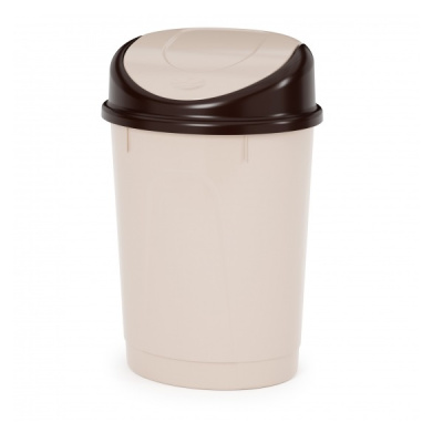 Контейнер для мусора 12л (овальный) мокко-беж. (то)