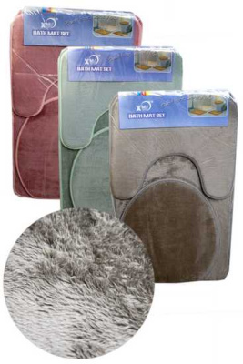 Набор ковриков в ванную комнату и туалет, 3шт