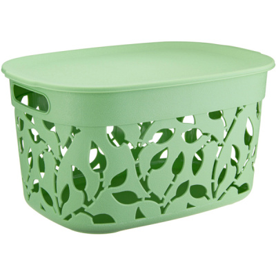 Коробка ФЛОРА 12л с крышкой (то)