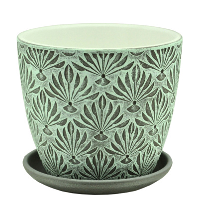 Горшок бутон Веер бирюза N2 d14см