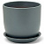Горшок Глянец серый матовый 18см (ГЛ419/3)