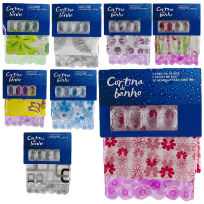 Штора в ванную + коврик в ванную (НАБОР ДАЧА 2024) PEVA, PVC