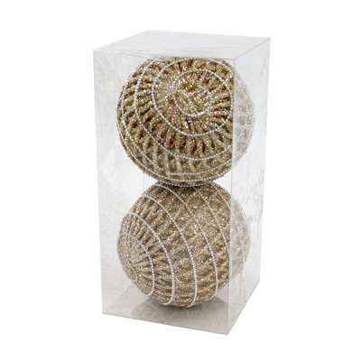 Шарики елочные 10см набор 2шт 