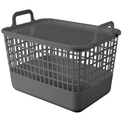 Корзина универсальная "KOBO" 15л с крыш. 320x224x255мм (Серый) (то)