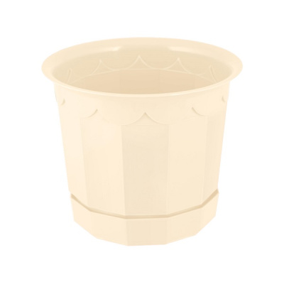 Горшок для цветов с поддоном D20см 3,2л (молочный) (то)