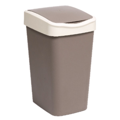 Ведро для мусора с подвижной крышкой 35л "Tandem" (шоколад/слон.кость)