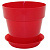 Горшок Протея 0,7л с поддоном Красный