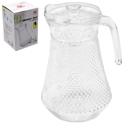 Кувшин стеклянный с пластиковой  крышкой (h-20см)