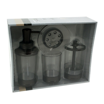 Набор для ванной комнаты (стакан, подставка для зубных щеток, дозатор для жидкого мыла,мыльница)