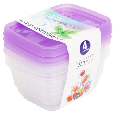 Набор контейнеров Fresco 4 шт. 250мл (лаванда) (то)