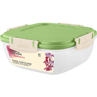 Контейнер д/продуктов Barberry 0,35л герм.квадр. фисташка (то)