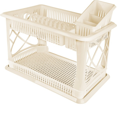 Сушилка для посуды Plast Team 2-х ярусная молочный туман