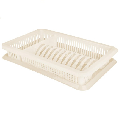 Сушилка для посуды Plast Team одноярусная с поддон.480х305х85мм молочный туман