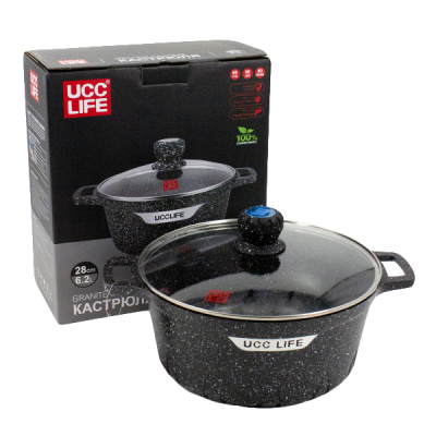 Кастрюля со стеклянной крышкой 28см 6,2 литра