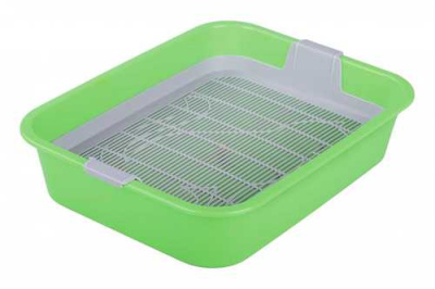 Лоток ALTA "Барсик" для кошек (с сеткой) зеленый (то)