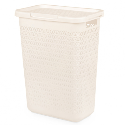 Корзина "Элемент" 17л с крышкой (бежевый) (то)