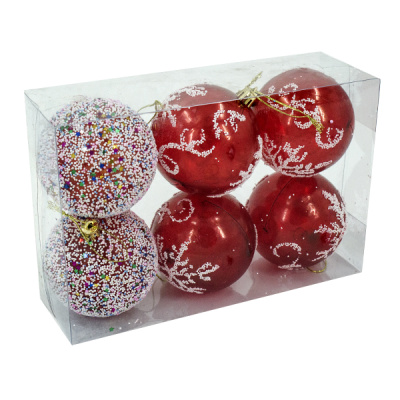 Шары елочные 8см, 6шт 