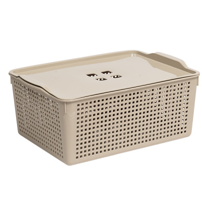 Корзинка "Лофт" 13л 395х272х165мм с крышкой (латте) (то)