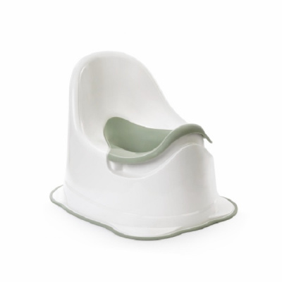 Горшок-стульчик туалетный антискользящий (бело-оливковый)(то)