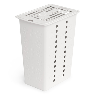 Корзина для белья "Виолетта" 30л (белый) (то)